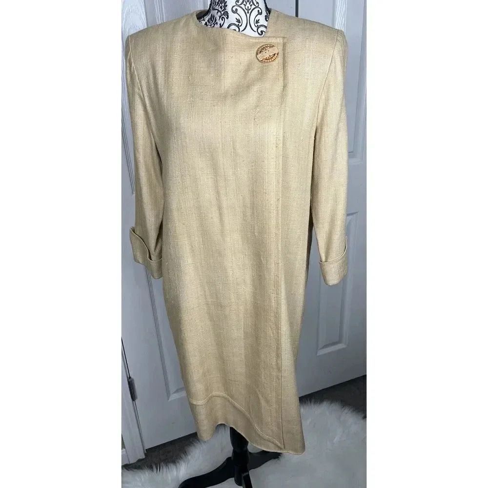 Vintage Ildi Marshall 100% Silk Gold Dress‎ Size 10